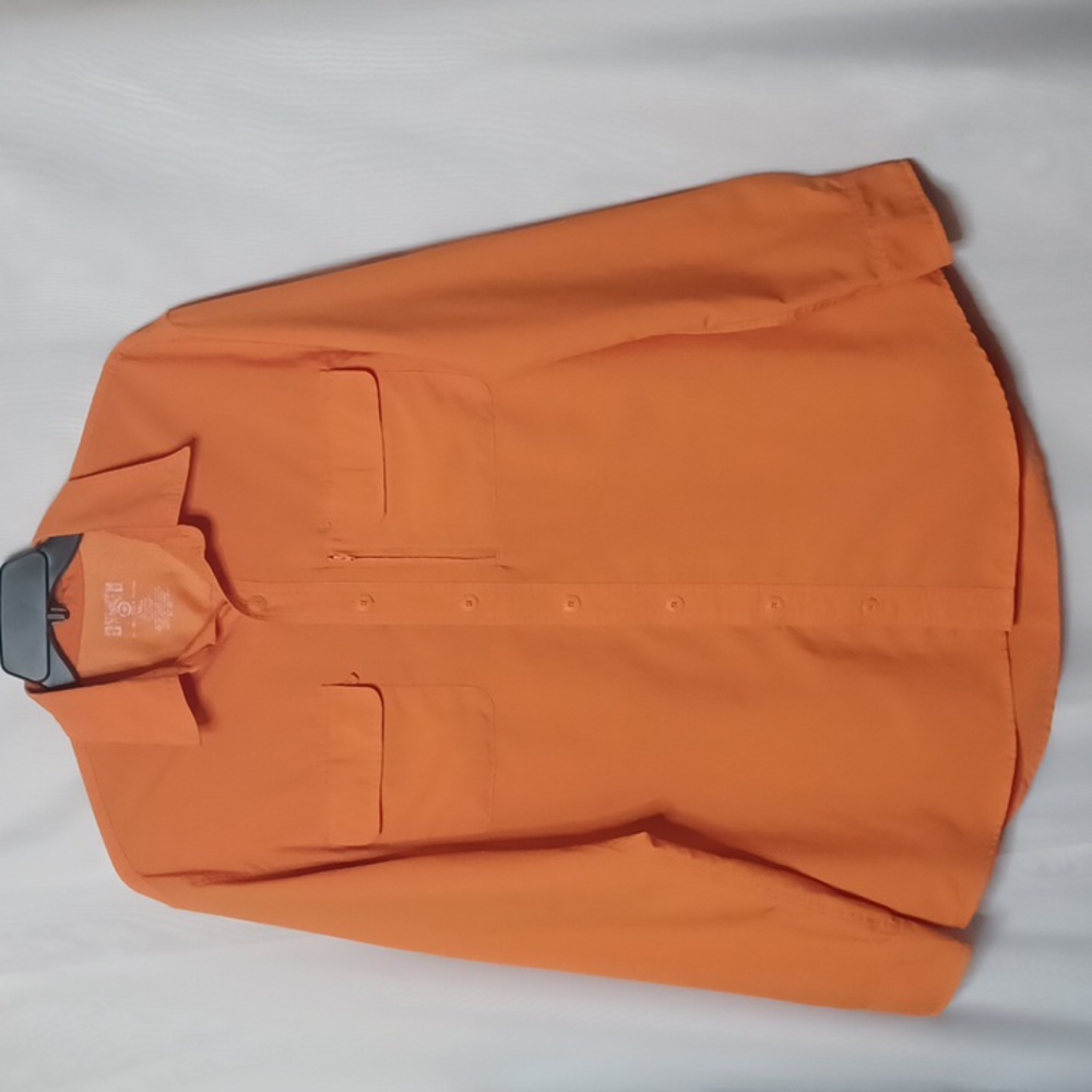 DULUTH Trading Men's Orange Button-Up Fishing Shirt. Size L.Tall